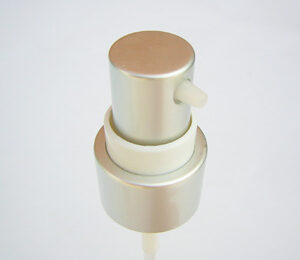 Example of a SNXC0204 personal care pump from ScopeNext in a silver coated plastic.