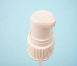 An example of a SNXC0820 white plastic dispensing pump for serums, creams and lotions.